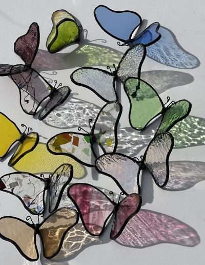 Mini stained glass butterflies