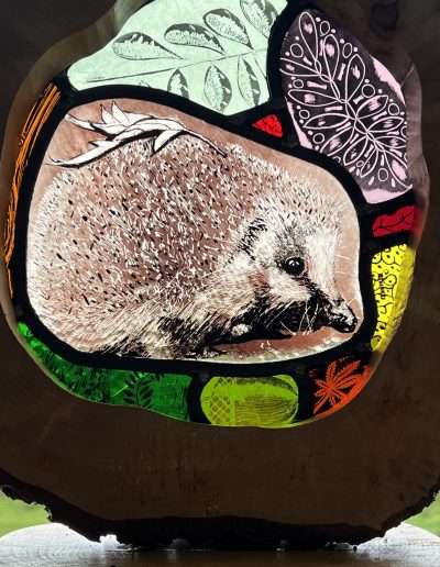 Leaded stained glass hedgehog