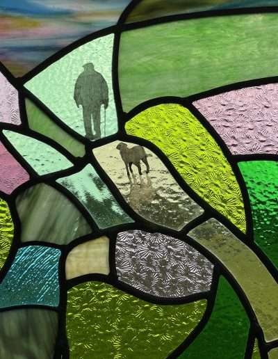 Stained glass art panel