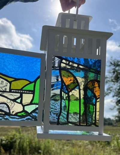 New Mills Stained Glass painted lantern transformation