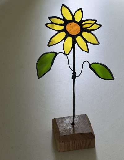 Stained glass mini sunflower ornament