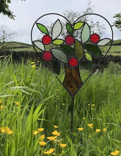 Stained Glass apple tree garden ornament