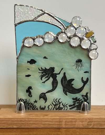 Stained Glass Under the Sea Mermaid Ornament