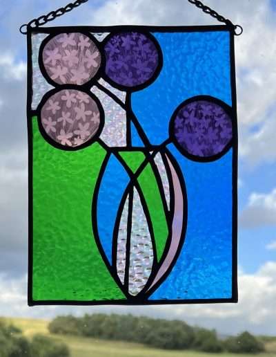 Stained glass alliums sun catcher