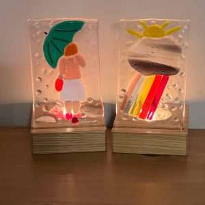 Fused Glass tea light holders