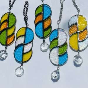 Abstract suncatcher with crystal embellishment