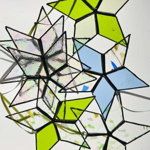 Stained glass star Christmas tree ornaments